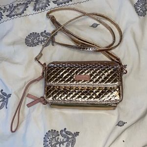 Rose Gold Vera Bradley Crossbody Wallet